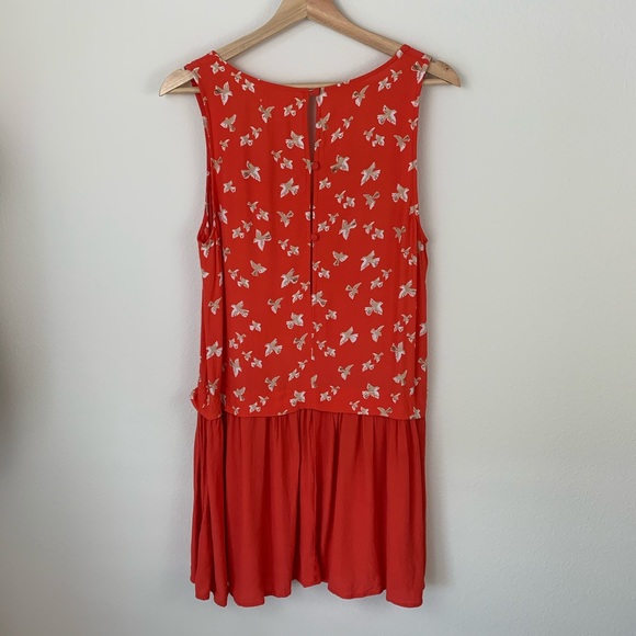 UO Cooperative Orange Bird Drop Waist Dress - Picture 3 of 7
